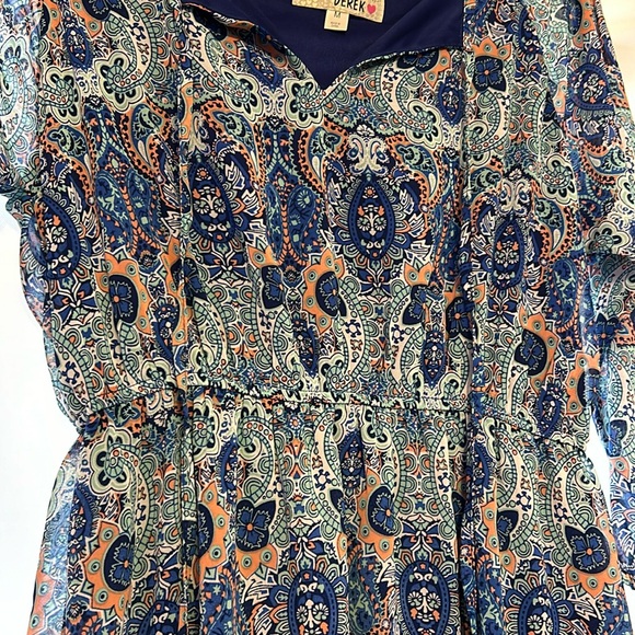 {Derek Heart} Boho Paisley Print Dress - Picture 5 of 9